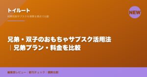 兄弟・双子のおもちゃサブスク活用法｜兄弟プラン・料金を比較