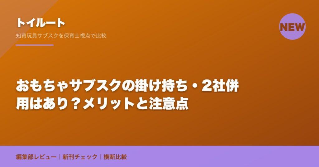 おもちゃサブスクの掛け持ち・2社併用はあり？メリットと注意点