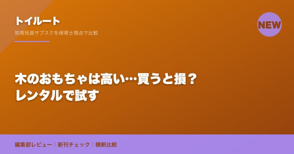 木のおもちゃは高い…買うと損？レンタルで試す
