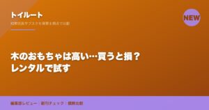 木のおもちゃは高い…買うと損？レンタルで試す