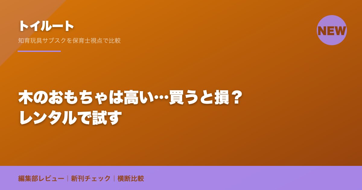木のおもちゃは高い…買うと損?レンタルで試す