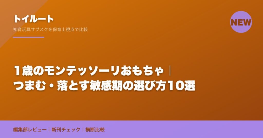 1歳のモンテッソーリおもちゃ｜つまむ・落とす敏感期の選び方10選