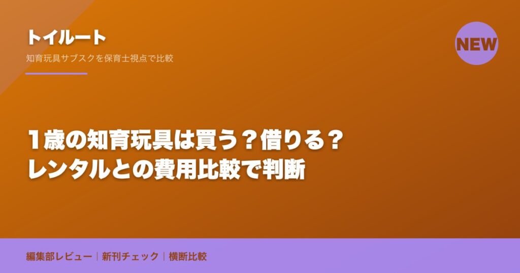 1歳の知育玩具は買う？借りる？レンタルとの費用比較で判断