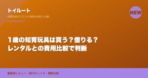1歳の知育玩具は買う？借りる？レンタルとの費用比較で判断